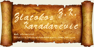 Zlatokos Karadarević vizit kartica